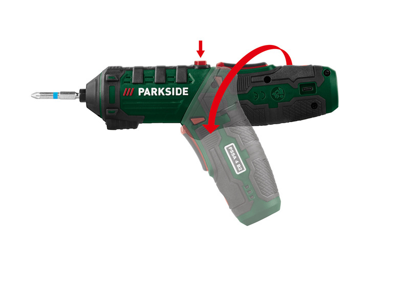 Gehe zu Vollbildansicht: PARKSIDE® 4 V Akku-Stabschrauber »PSSA 4 B2«, drehbarer Griff - Bild 5