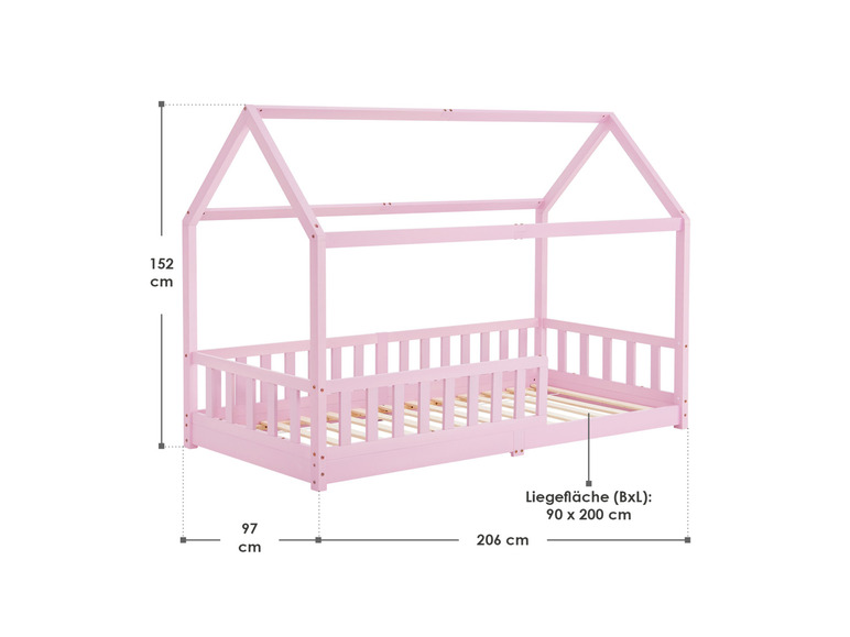 Gehe zu Vollbildansicht: Juskys Kinderbett »Marli«, im skandinavischen Design - Bild 249