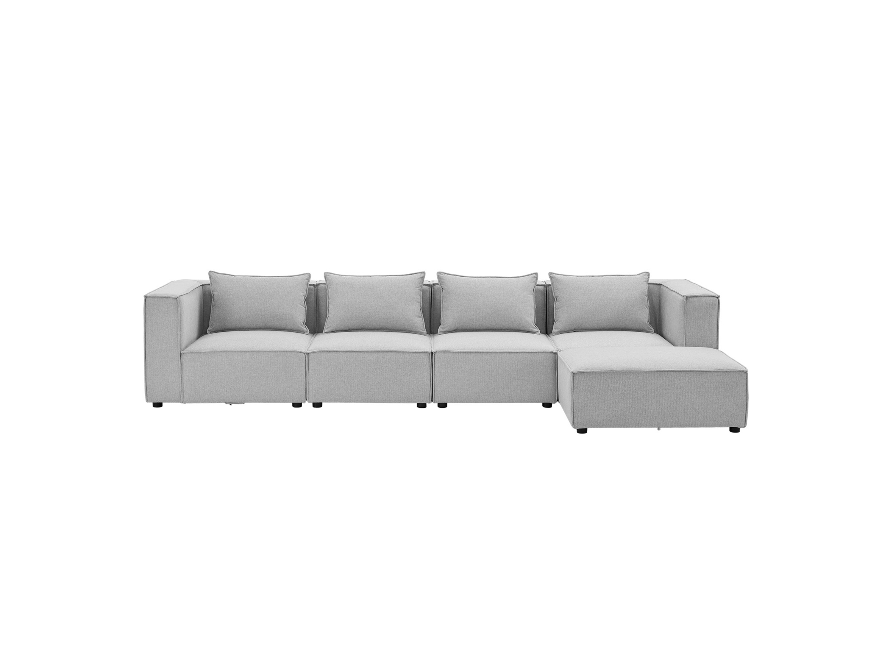 Juskys Modulares Sofa Domas (Stoff, hellgrau, XL) XL