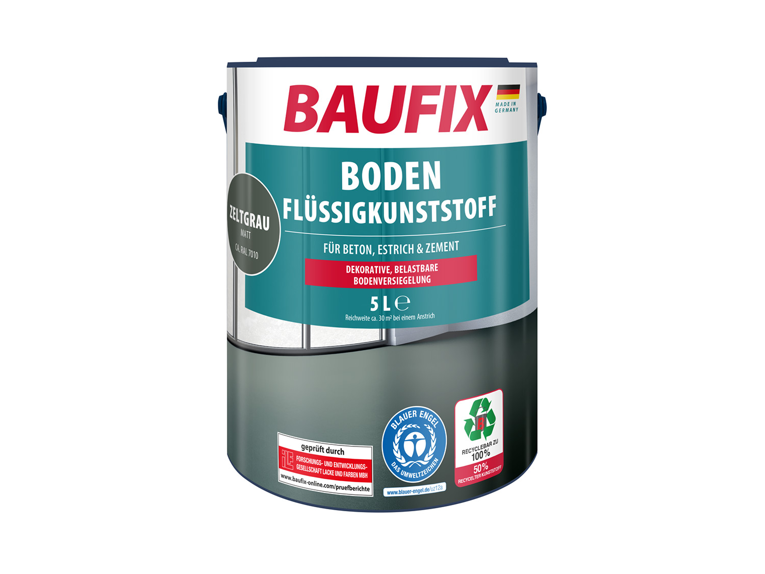 BAUFIX Boden-Flüssigkunststoff, 5 Liter (zeltgrau)