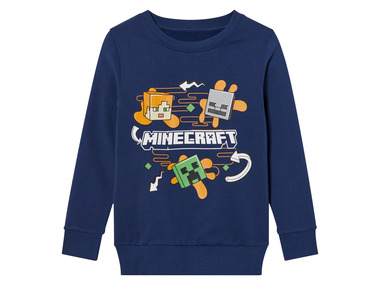 Minecraft - Kinder Sweatshirt / Sweatjacke mit Druck (blau, 122/128)