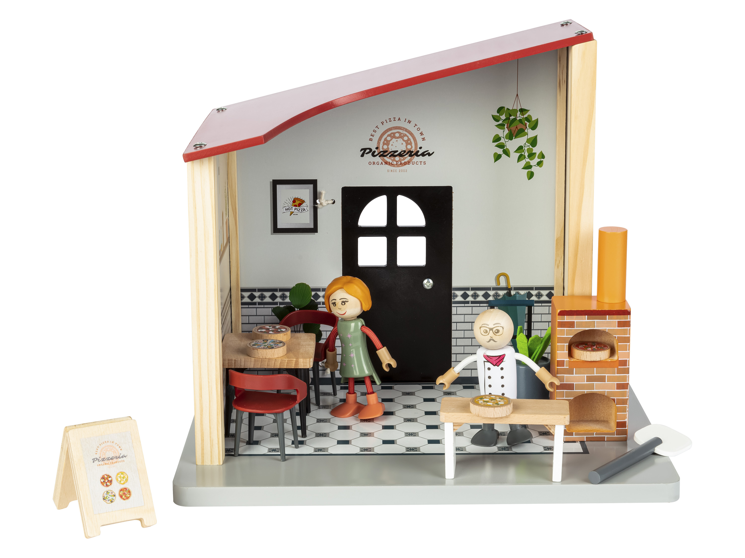 Playtive Holz Puppenhaus Spielsets Räume (Restaurant)