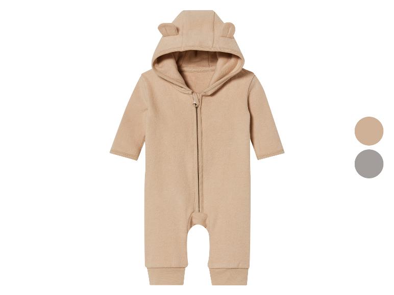 Gehe zu Vollbildansicht: lupilu® Baby-Fleece-Overall, Kapuze mit Öhrchen-Applikation - Bild 1