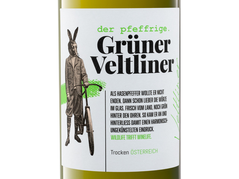 Gehe zu Vollbildansicht: Der pfeffrige Grüne Veltliner Niederösterreich trocken, Weißwein 2022 - Bild 2