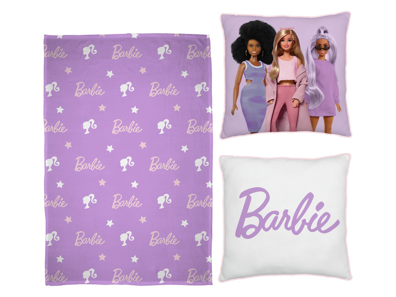 Gehe zu Vollbildansicht: Barbie Kinder Kuscheldecke mit Kissen, 100 x 150 cm - Bild 3