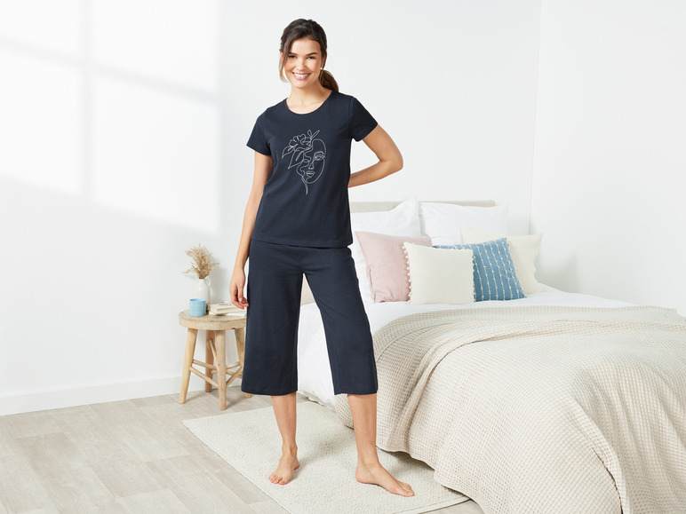 Gehe zu Vollbildansicht: esmara® Damen Pyjama mit Caprihose - Bild 3