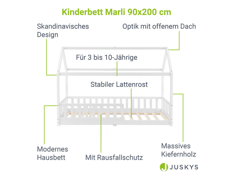 Gehe zu Vollbildansicht: Juskys Kinderbett »Marli«, im skandinavischen Design - Bild 9