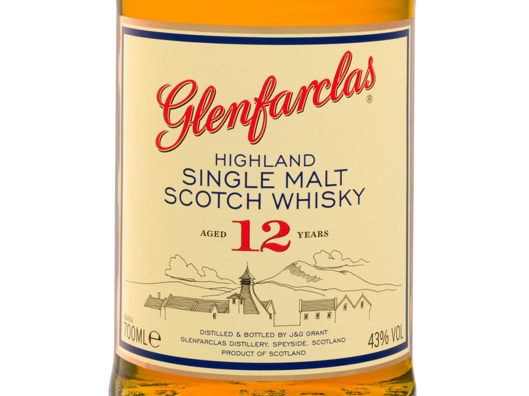 Glenfarclas Highland Single Malt Scotch Whisky 43% 12 mit Geschenkbox Vol Jahre