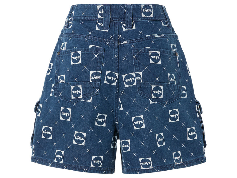 Gehe zu Vollbildansicht: esmara® Damen Jeansshorts mit Lidl-Print - Bild 7