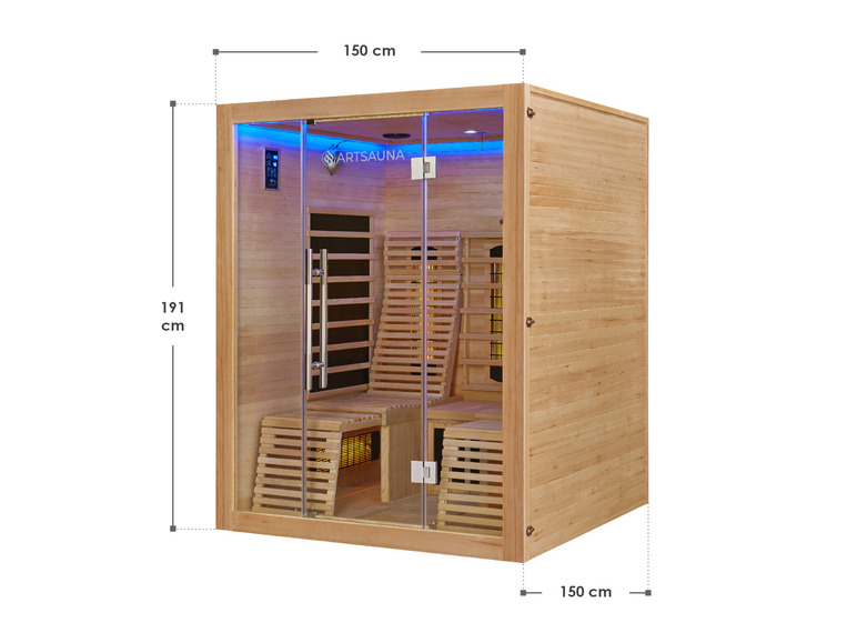 Gehe zu Vollbildansicht: Artsauna Infrarotkabine »Helsinki150«, mit Dual-Technologie und Hemlockholz - Bild 6