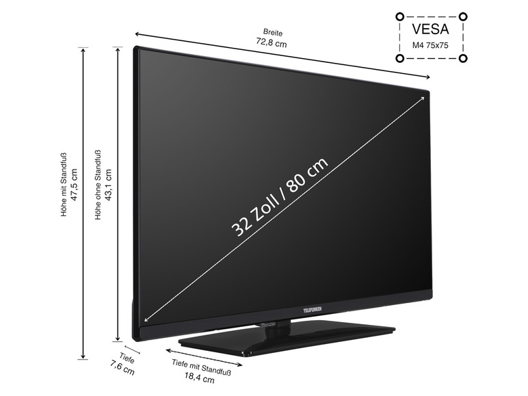 Gehe zu Vollbildansicht: TELEFUNKEN Fernseher »XH32N750M« 32 Zoll (80 cm) HD-Ready - Bild 5