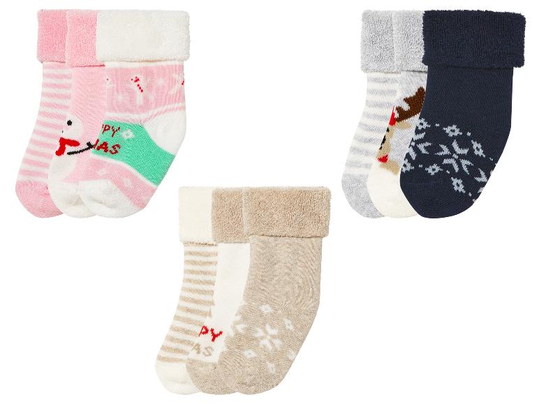 Gehe zu Vollbildansicht: lupilu® Baby Socken, 3 Paar, mit Weihnachtsdesigns - Bild 1