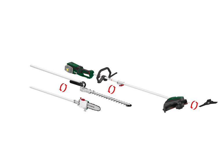 Gehe zu Vollbildansicht: PARKSIDE® 40 V Akku-4-in-1-Garten-Kombigerät »PGKGA 40-Li B2«, ohne Akku und Ladegerät - Bild 5