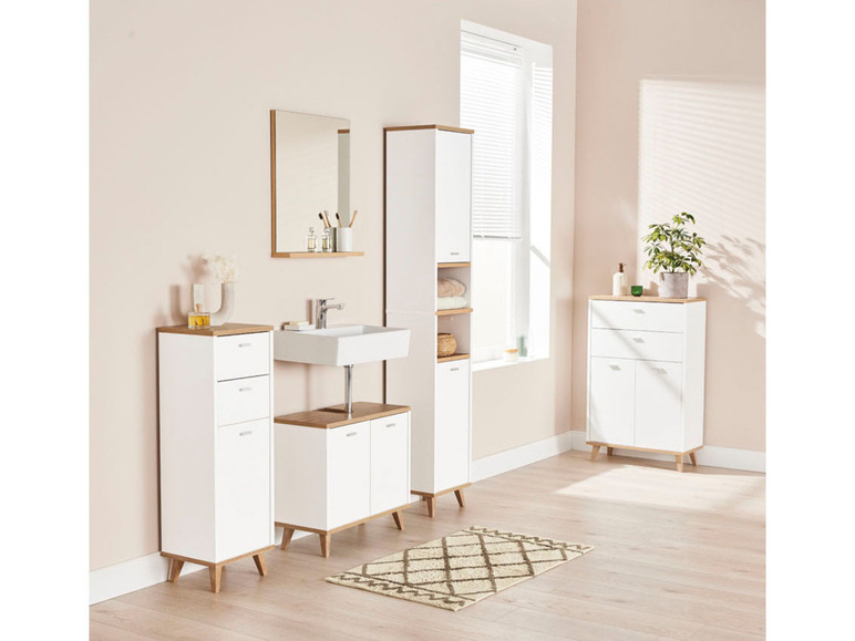 home modernes mit LIVARNO Design Waschbeckenunterschrank »Corfu«, Siphonausschnitt,