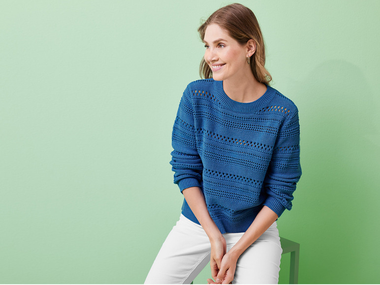 Gehe zu Vollbildansicht: esmara® Damen Pullover mit Lochstrick - Bild 3