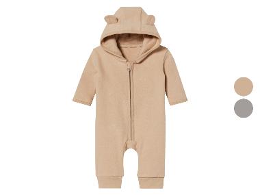 lupilu® Baby-Fleece-Overall, Kapuze mit Öhrchen-Applikation