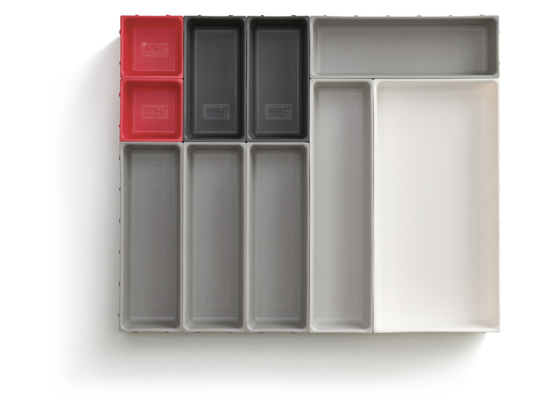 Joseph Joseph Duo Blox™ 10-teiliges Schubladen-Besteckeinsatz Set - Grau/Rot