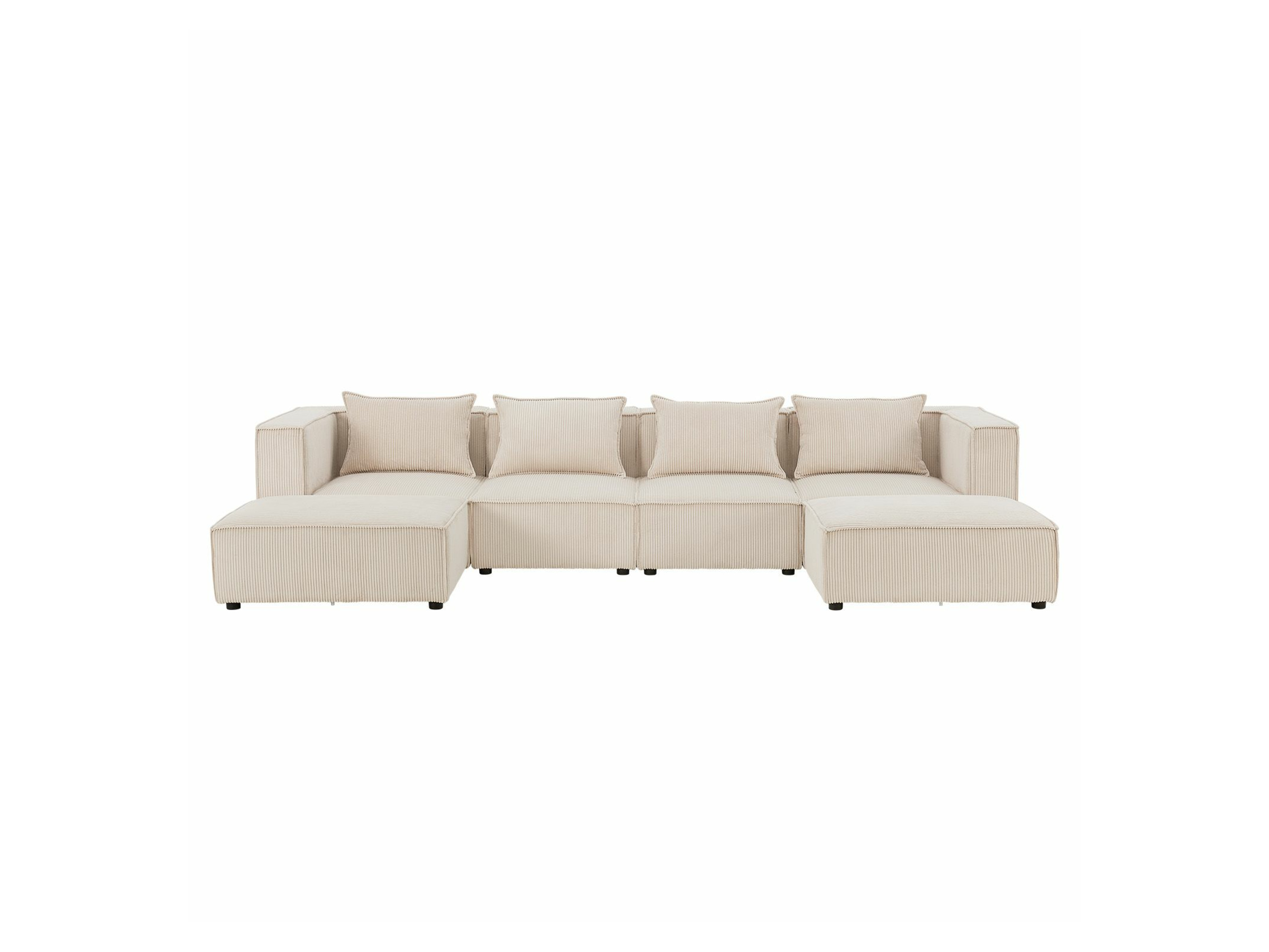 Juskys Modulares Sofa Domas (Cord, beige, XXl) XXl