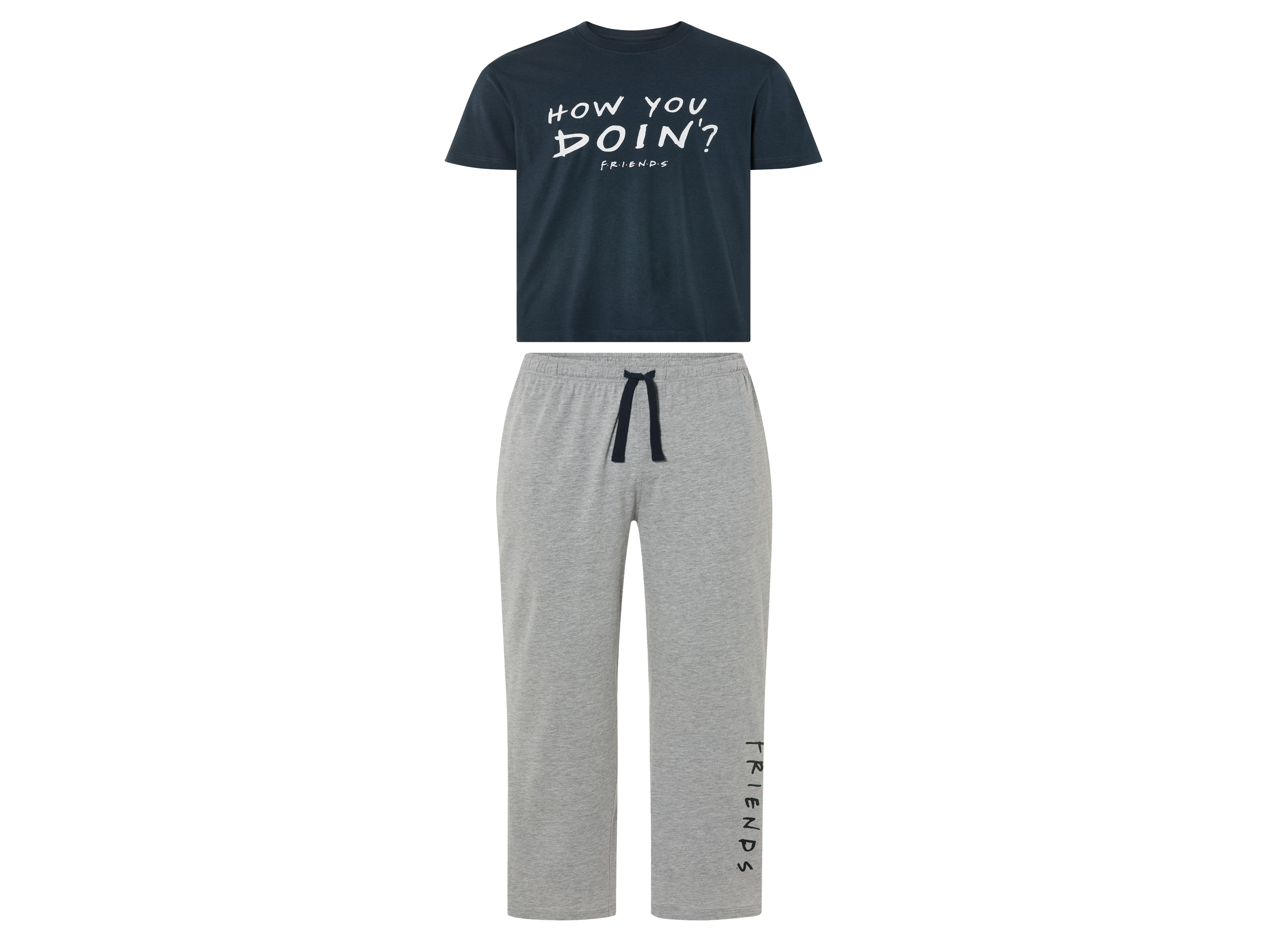 Herren Pyjama (Friends/grau, M (48/50)) M (48/50)