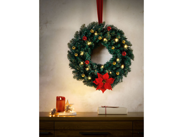 Gehe zu Vollbildansicht: LIVARNO home LED-Weihnachtskranz, 15 LEDs - Bild 4
