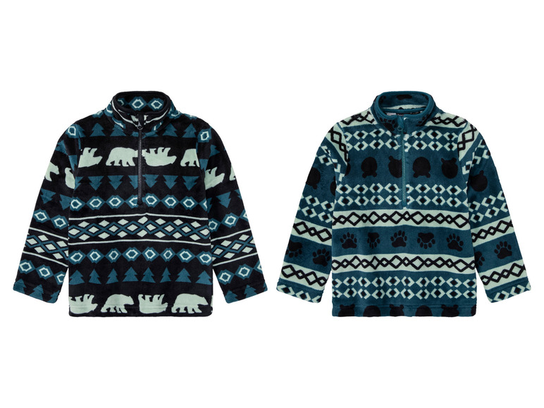 Gehe zu Vollbildansicht: lupilu® Kinder Fleecepullover, mit Norwegermuster - Bild 1