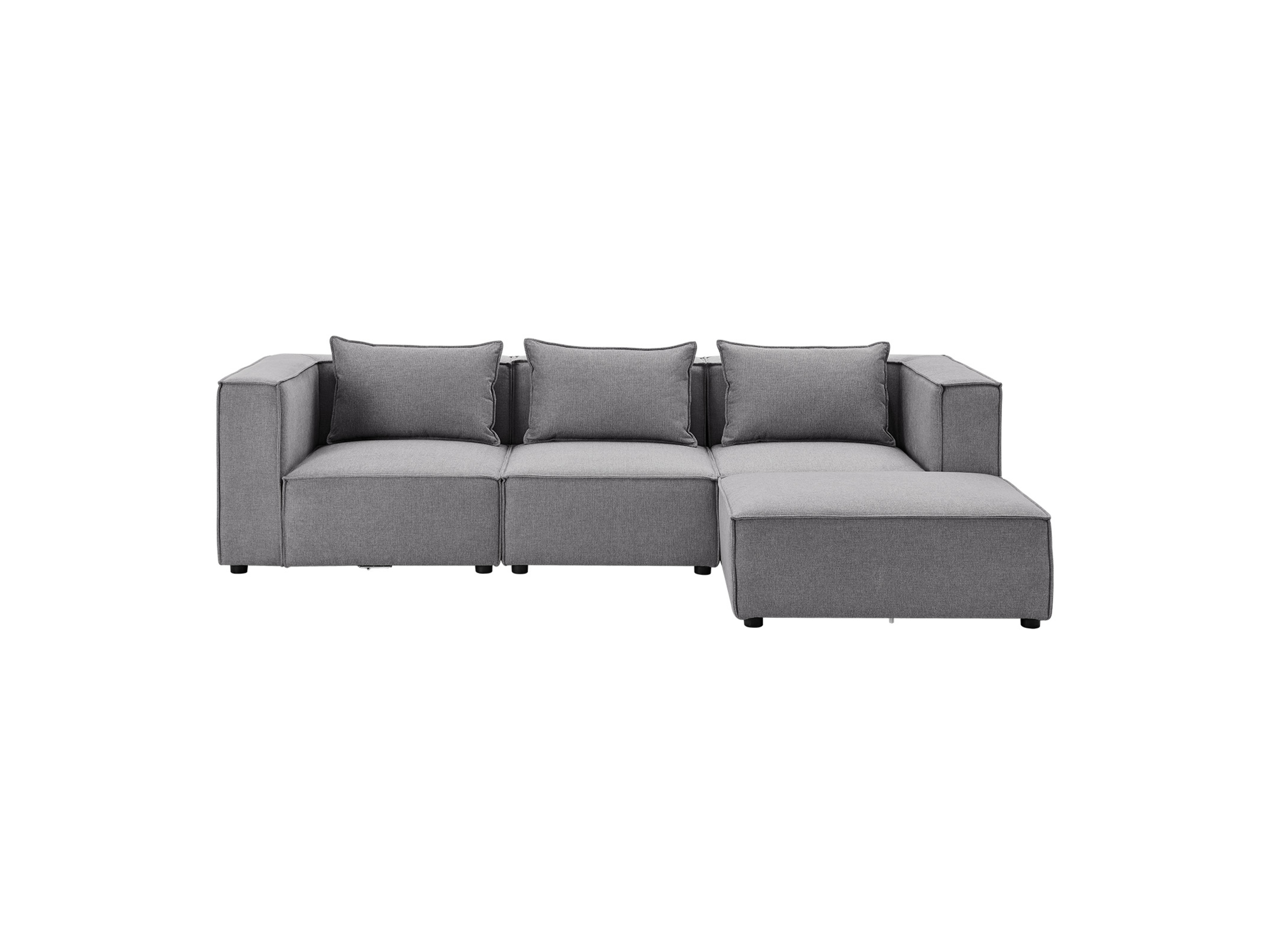 Juskys Modulares Sofa Domas (Stoff, dunkelgrau, L) L