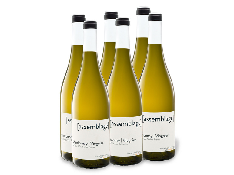 6 x 0,75-l-Flasche Weinpaket d\'Oc [assemblage] Chardonnay Viognier Weißwein trocken, Pays IGP