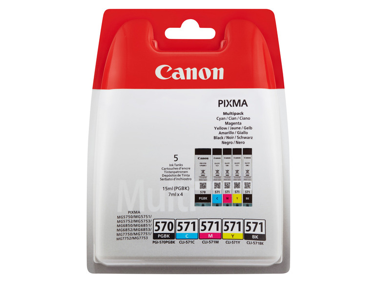 Canon »PG-I570/CLI-571« Schwarz/Pigment Tintenpatronen schwarz/Cyan/Magenta/Gelb Multipack