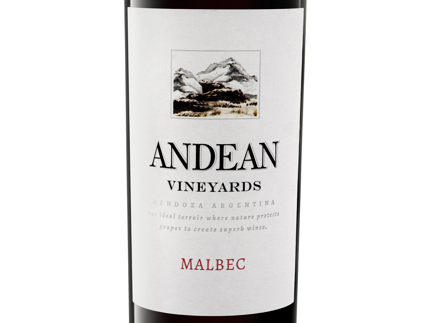 2… trocken, Malbec Vineyards Andean Argentinien Rotwein