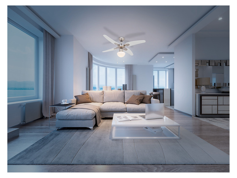 LIVARNO home LED Deckenleuchte mit Ventilator, 3 Geschwindigkeitsstufen