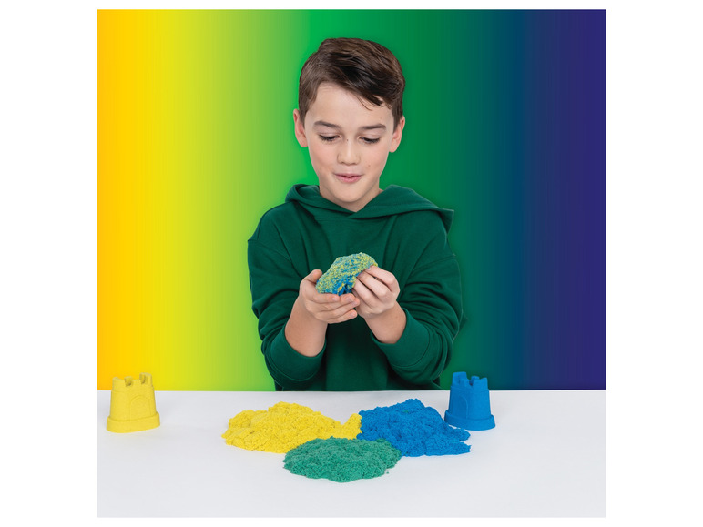 Gehe zu Vollbildansicht: Spinmaster Kinetic Sand Regenbogen Mix Set, mit Schneidwerkzeug - Bild 20