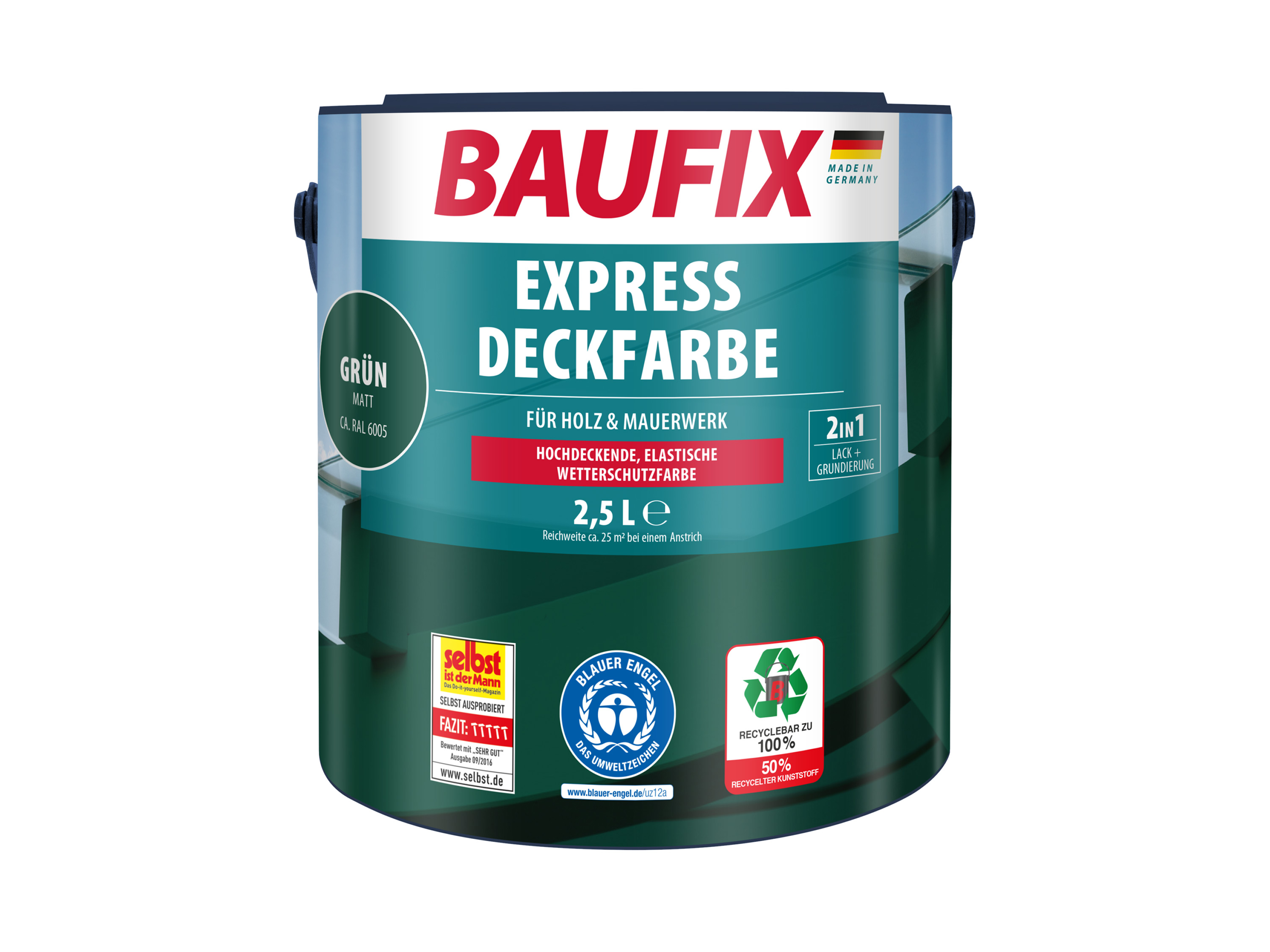 BAUFIX Express Deckfarbe 2,5 Liter (grün matt)