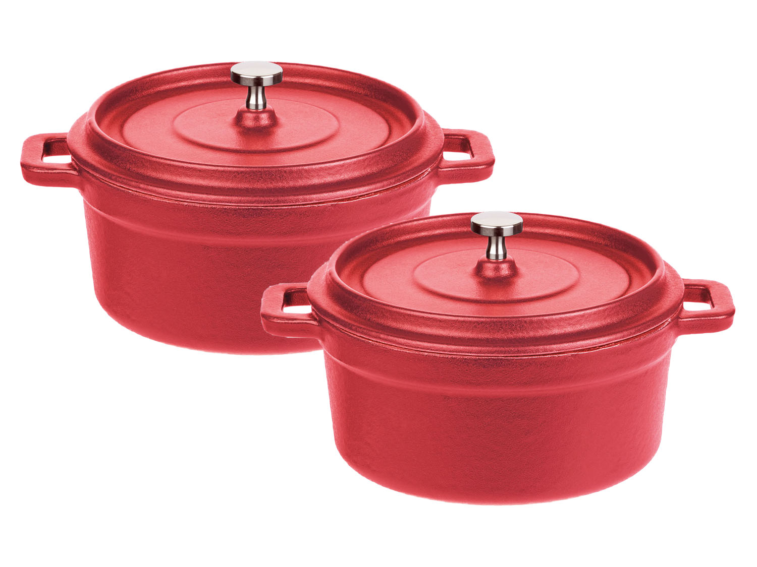 GSW Gusseisen Mini-Serviertöpfe, 2er Set (rot)