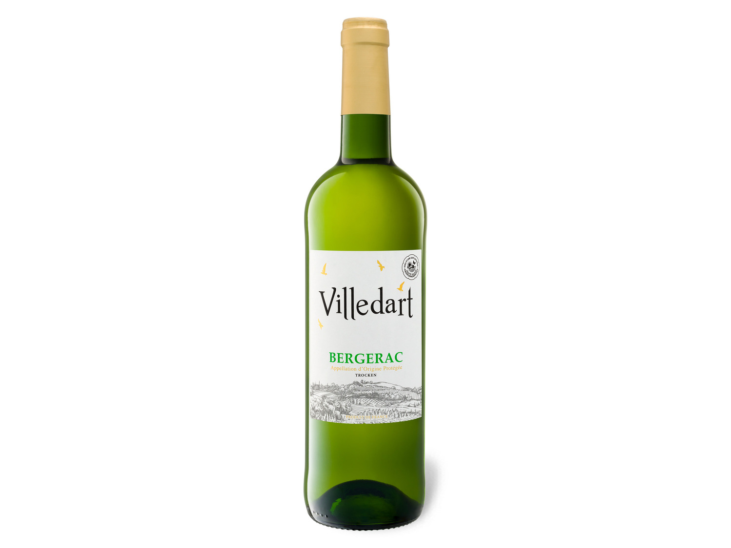 Villedart Bergerac AOP trocken, LIDL 2021 Weißwein 