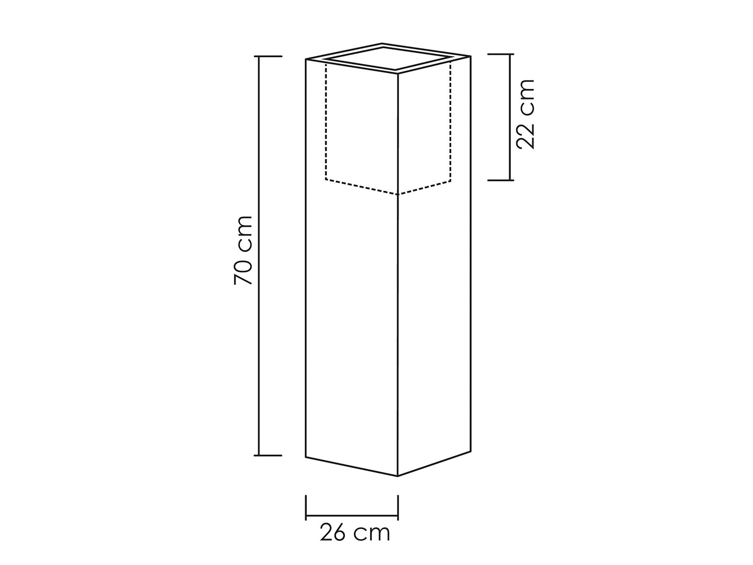 »Cube quadratis… High«, Kunststoff, Hochgefäß Scheurich