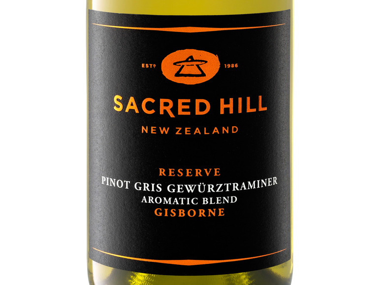 Neuseeland 2022 Gewürztraminer Gisborne Weißwein Sacred Gris trocken, Pinot Reserve Hill