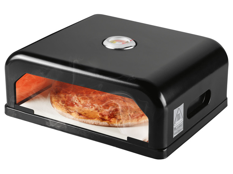 GRILLMEISTER Pizzaofen-Grillaufsatz, Thermostat mit emailliert