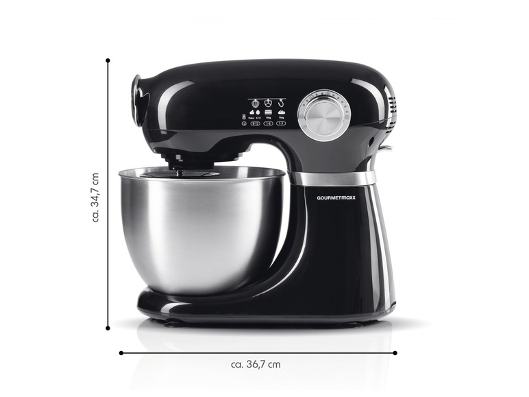 Gehe zu Vollbildansicht: GOURMETmaxx Küchenmaschine 1000 W schwarz - Bild 10