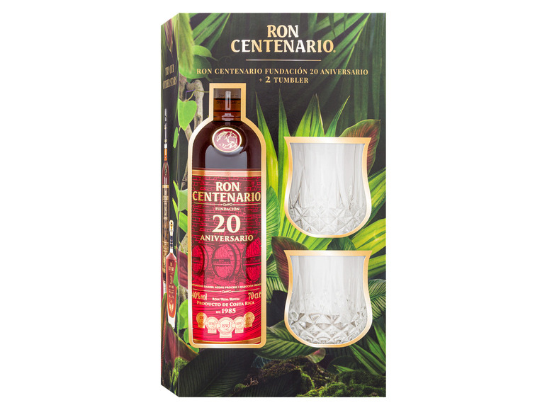 Ron Centenario Fundación Jahre Vol Rum + 40% 20 Tumbler, 2