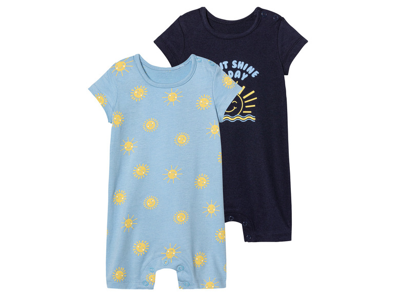 Gehe zu Vollbildansicht: lupilu® Baby Playsuits, 2 Stück, aus reiner Baumwolle - Bild 2