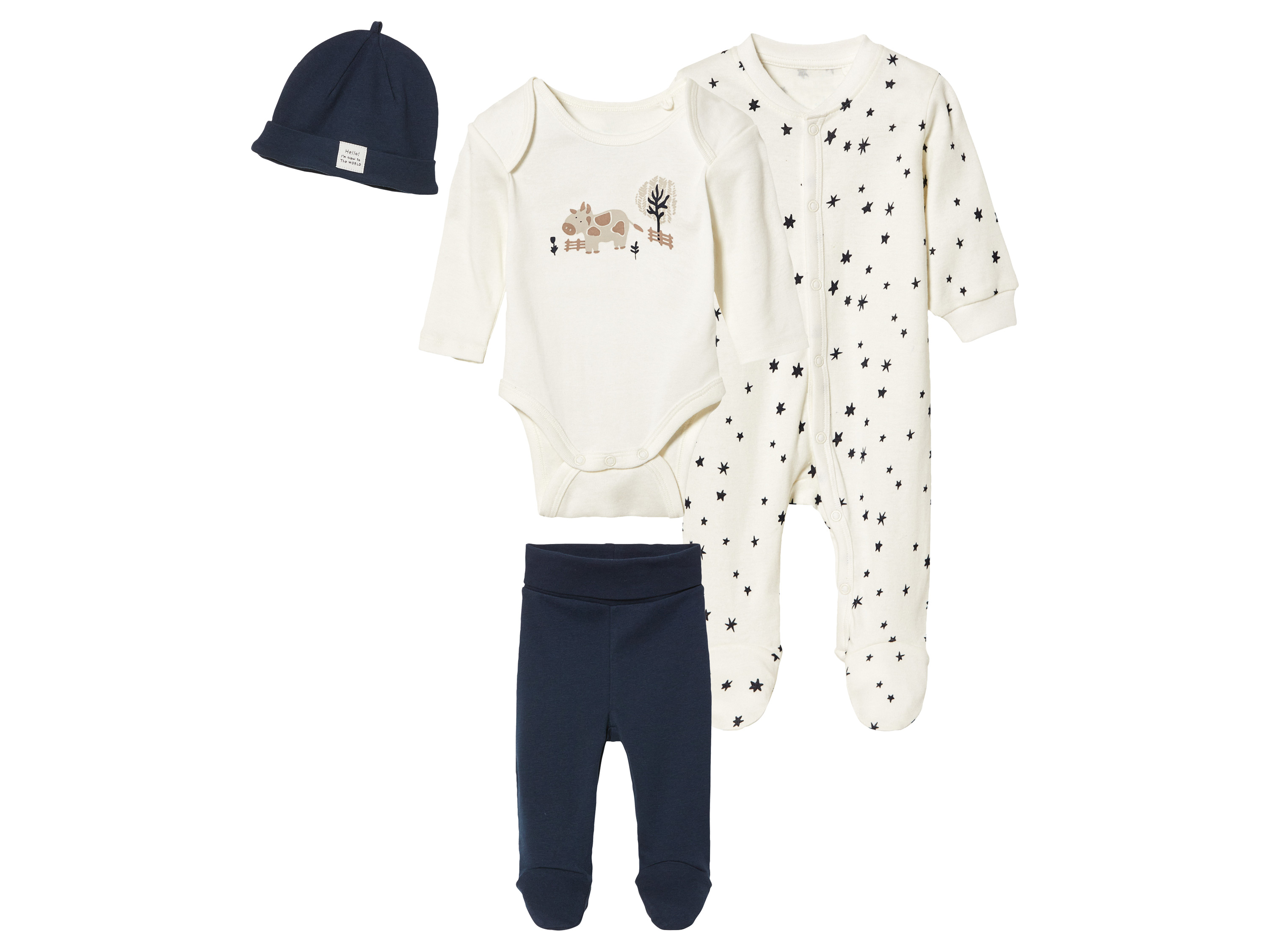 lupilu® Baby Newborn Set (marine/weiß, 62/68) 62/68