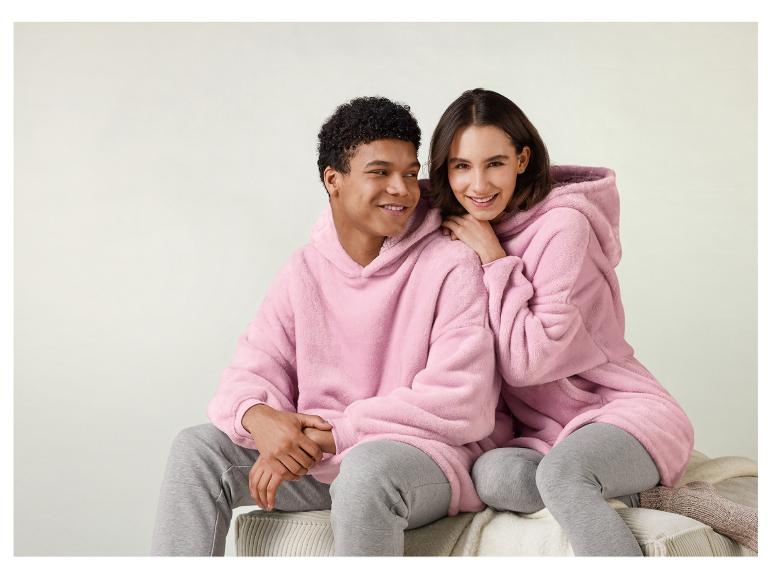 Gehe zu Vollbildansicht: Unisex Oversize-Plüschhoodie, mit Teddyfleece - Bild 6