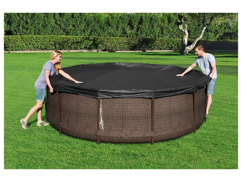 Gehe zu Vollbildansicht: Bestway PVC-Abdeckplane, schwarz, für runde Pools - Bild 3