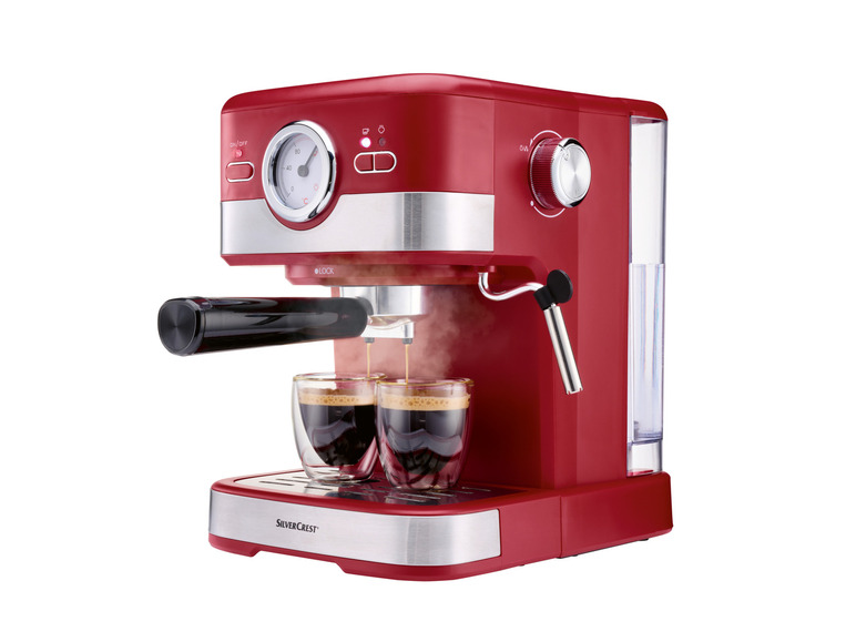 Gehe zu Vollbildansicht: SILVERCREST® Espressomaschine Siebträger »SEM 1100 C5«, 1100 W, rot - Bild 2