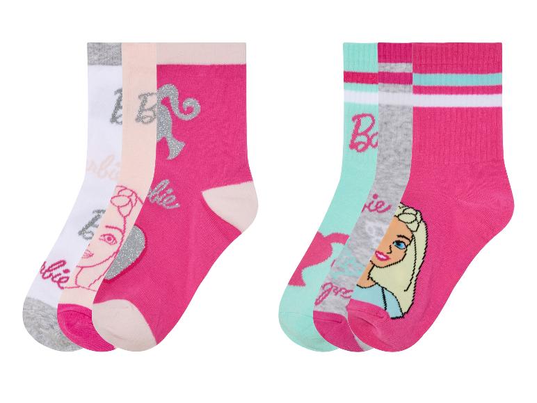 Gehe zu Vollbildansicht: Kleinkinder / Kinder Socken »Barbie«, 3 Paar, mit Baumwolle - Bild 1