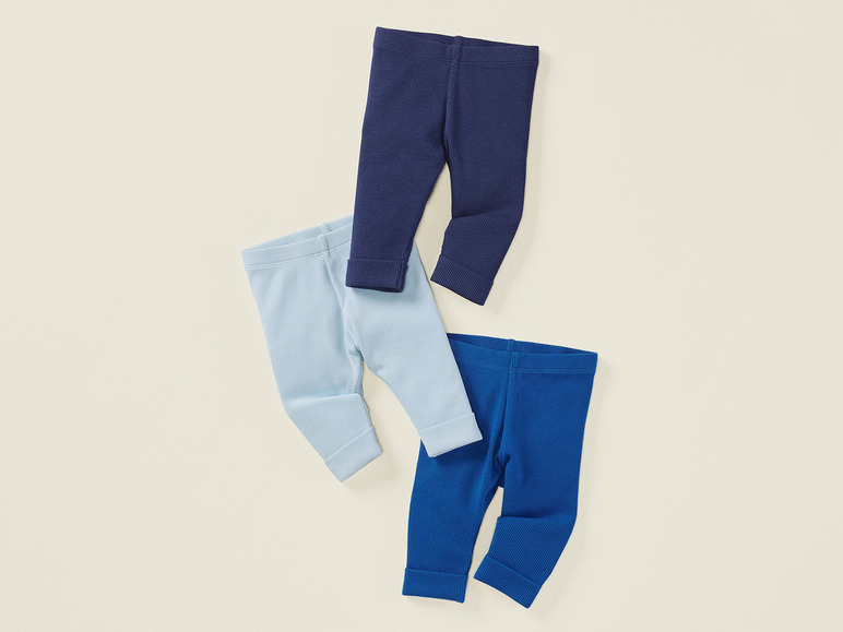 Gehe zu Vollbildansicht: lupilu® Baby Leggings, 3 Stück, mit Bio-Baumwolle - Bild 12