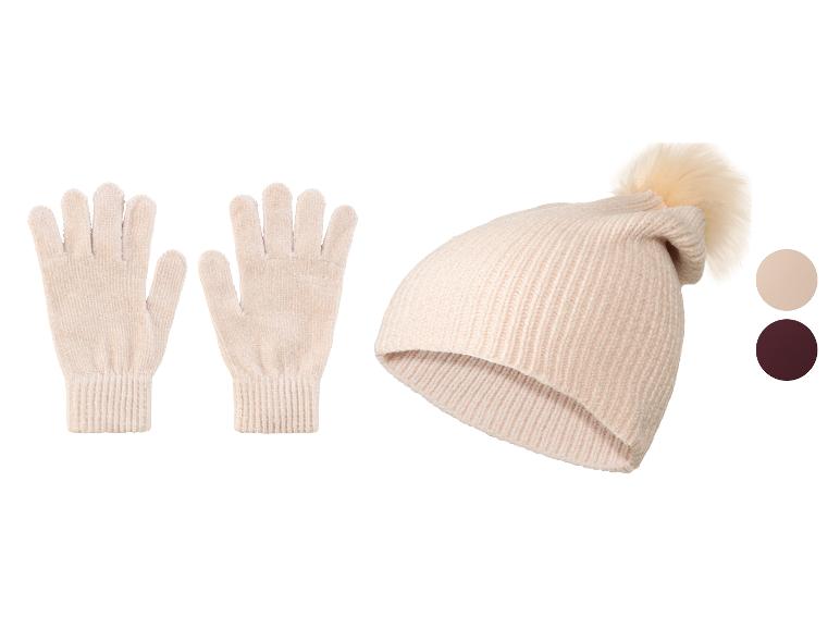 Gehe zu Vollbildansicht: esmara® Damen Handschuhe-Mützen-Set, weiche Chenille-Qualität - Bild 1