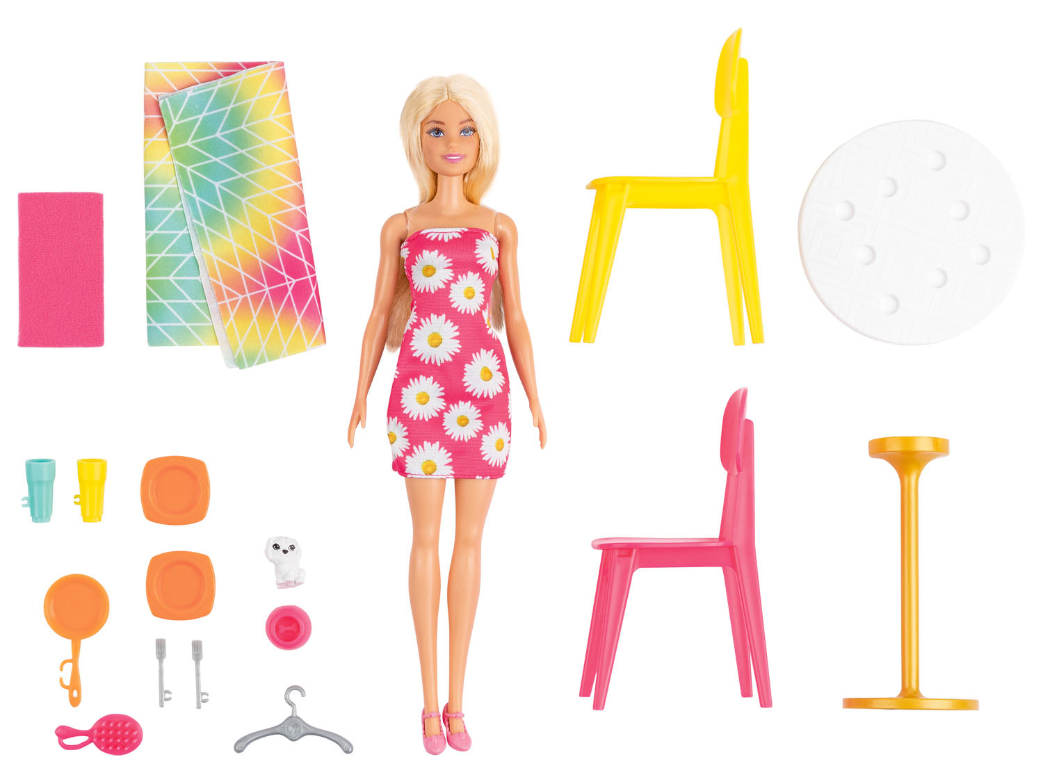 Barbie Ferienhaus, mit Möbeln tragbar Puppe, | LIDL und
