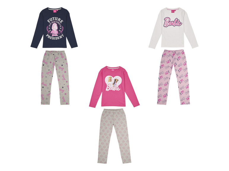 Gehe zu Vollbildansicht: Barbie Kleinkinder / Kinder Mädchen Pyjama mit Print - Bild 1