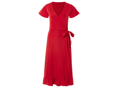 esmara® Damen Wickelkleid mit verspielten Volants (rot)
